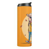 Paar met handen samen in de herfst thermosbeker (Gedraaid links)