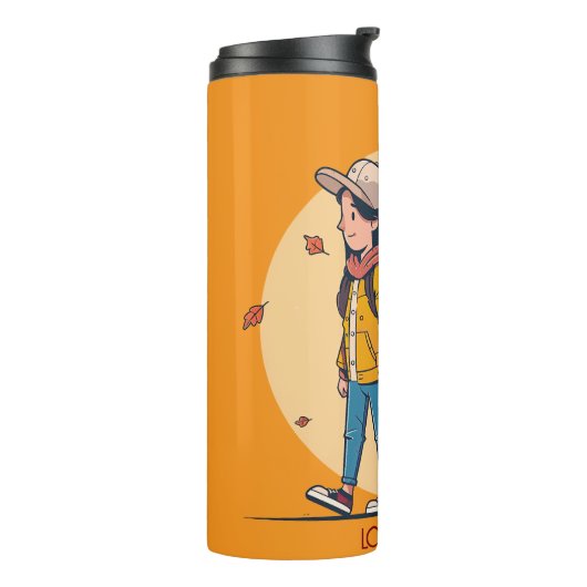 Paar met handen samen in de herfst thermosbeker (Gedraaid links)