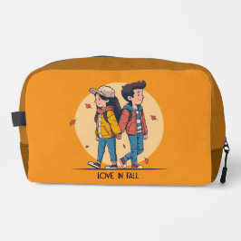 Paar met handen samen in de herfst toilettasje