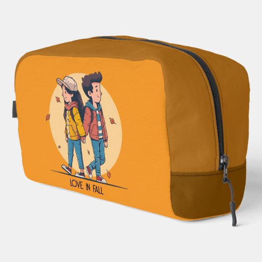 Paar met handen samen in de herfst toilettasje (Rechterhoek)