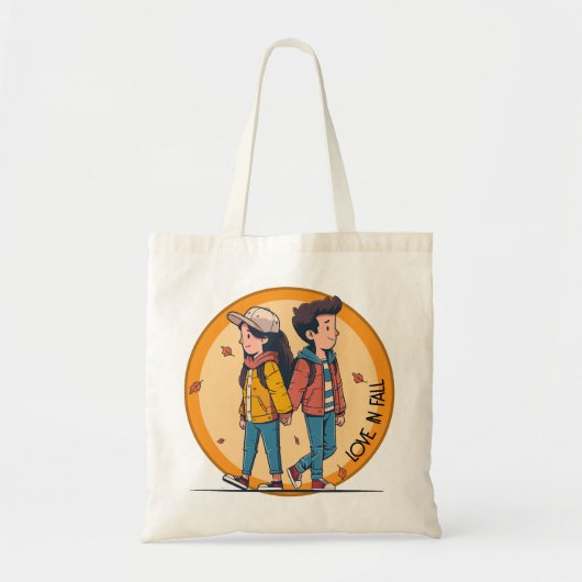 Paar met handen samen in de herfst tote bag (Voorkant)
