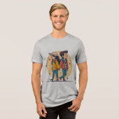 Paar met handen samen in de herfst Tri-Blend shirt (Voorkant volledig)