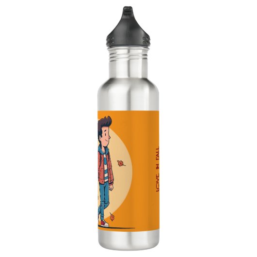 Paar met handen samen in de herfst waterfles (Rechts)