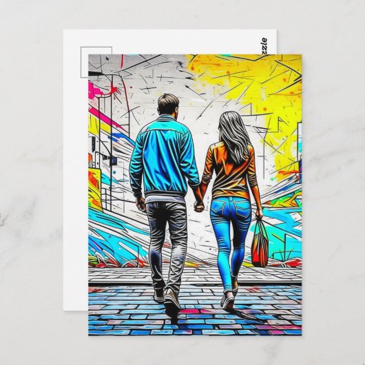 Paar met handen |U missen Briefkaart (Voorkant / Achterkant)