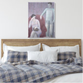 Paar met kat 2008 canvas afdruk (Insitu (Slaapkamer))