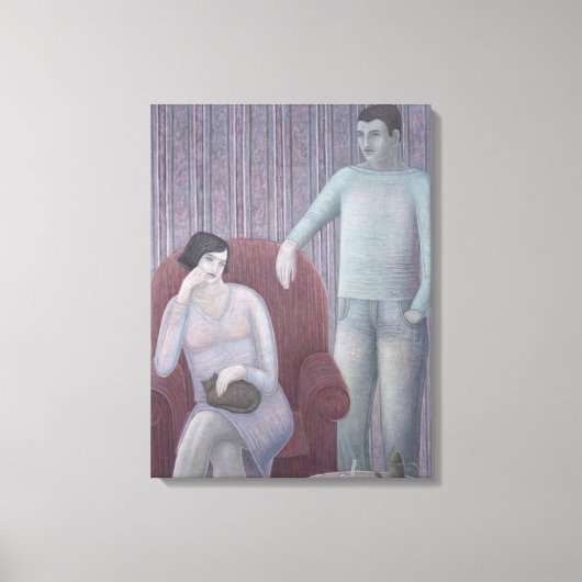 Paar met kat 2008 canvas afdruk (Voorkant)