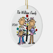 Paar met meisje, aangepast kinderfeest keramisch ornament (Rechts)