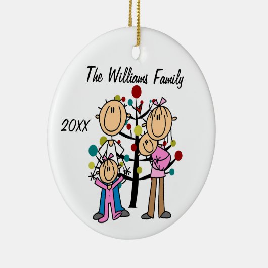 Paar Met Meisje, Baby Meisje Custom Keramisch Ornament (Rechts)