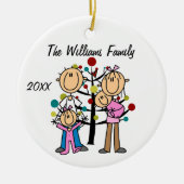 Paar Met Meisje, Baby Meisje Custom Keramisch Ornament (Voorkant)