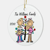 Paar Met Meisje, Baby Meisje Custom Keramisch Ornament (Links)