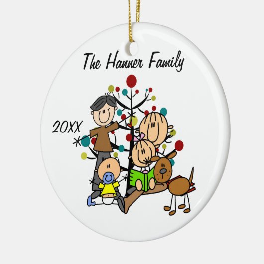 Paar met meisje, babyjongen, Ornament voor feestda (Links)