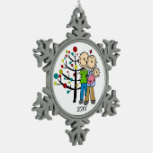 Paar met Ornament voor babymeisje met snowflake (Links)