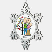 Paar met Ornament voor babymeisje met snowflake (Rechts)