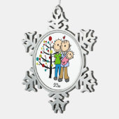 Paar met Ornament voor babymeisje met snowflake (Rechts)