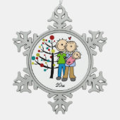 Paar met Ornament voor babymeisje met snowflake (Voorkant)
