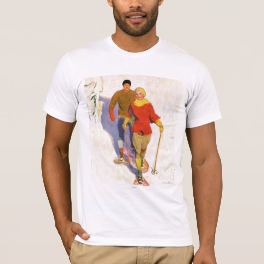 Paar met sneeuwschoenen van McClelland Barclay T-shirt (Voorkant)