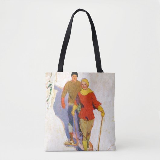 Paar met sneeuwschoenen van McClelland Barclay Tote Bag (Voorkant)