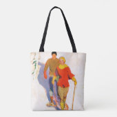 Paar met sneeuwschoenen van McClelland Barclay Tote Bag (Achterkant)