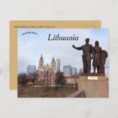 Paar met tarwesculptuur Vilnius Litouwen Briefkaart (Voorkant / Achterkant)
