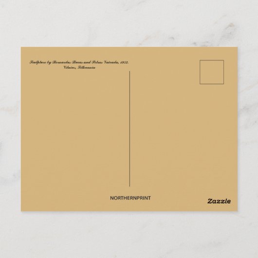 Paar met tarwesculptuur Vilnius Litouwen Briefkaart (Achterkant)