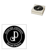 Paar met twee laatste namen Monogram Rubber Stempe Rubberstempel (Gestempeld)