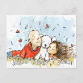 Paar met witte puppy briefkaart (Voorkant)
