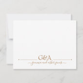 Paar minimale gouden monogram notitiekaartje (Achterkant)