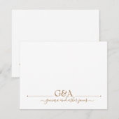 Paar minimale gouden monogram notitiekaartje (Voorkant / Achterkant)