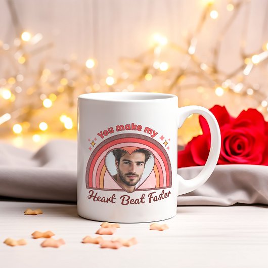  paar Mok, aangepaste regenboog hartslag Koffiemok