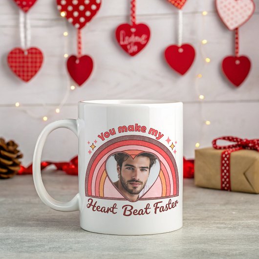 paar Mok, aangepaste regenboog hartslag Koffiemok