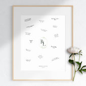 Paar Monogram Bruiloft Gast Boek Alternatief Poster