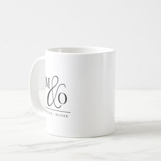 Paar Monogram Bruiloft Koffiemok (Voorkant links)
