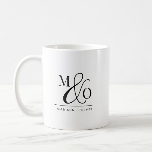 Paar Monogram Bruiloft Koffiemok (Links)
