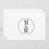 Paar Monogram Minimalist Zwart Wit Note Kaart Notitiekaartje (Voorkant / Achterkant)
