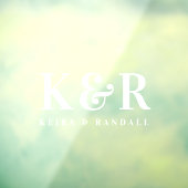 Paar Monogram minimalistisch Eenvoudige witte naam Raamsticker (Vel 3)