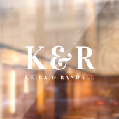 Paar Monogram minimalistisch Eenvoudige witte naam Raamsticker (Vel 2)