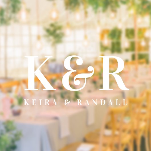 Paar Monogram minimalistisch Eenvoudige witte naam Raamsticker