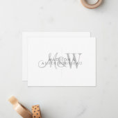 Paar Monogram Minimalistisch Script & Serif Notitiekaartje (Voorkant / Achterkant in situ)