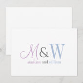 Paar Monogram Minimalistisch Script & Serif Notitiekaartje (Voorkant / Achterkant)