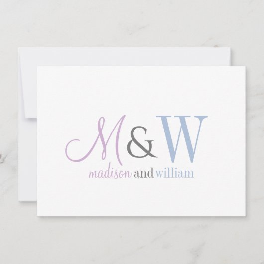 Paar Monogram Minimalistisch Script & Serif Notitiekaartje (Voorkant)