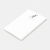 Paar Monogram zwart en wit elegant eenvoudig Post-it® Notes (Schuin)