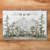 Paar Monogrammed Waterverf Berg en Bos Deken