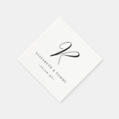 Paar Naam Achternaam Monogram Huwelijk Servet (Hoek)