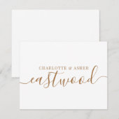 Paar Naam Bruiloft Goud Monogram Nota Kaart Notitiekaartje (Voorkant / Achterkant)