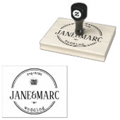 Paar naam bruiloft gunsten rubberstempel (Gestempeld)
