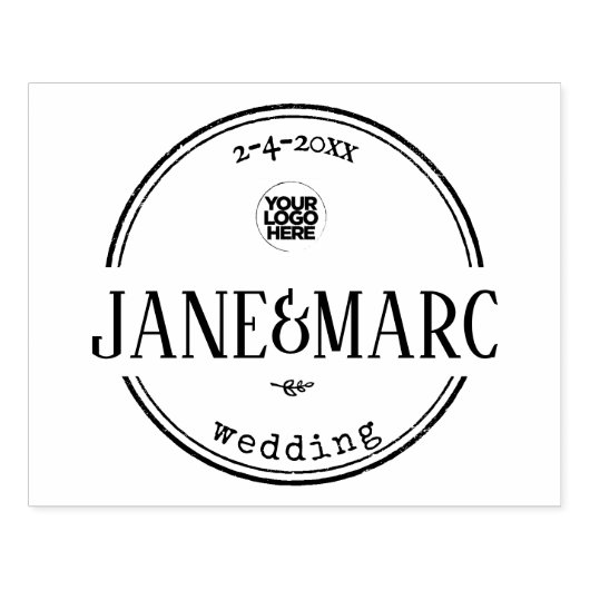 Paar naam bruiloft gunsten rubberstempel (Afrduk)