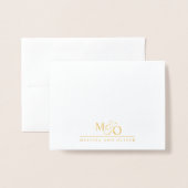 Paar Naam bruiloft Monogram Goud Folie Kaarten (Voorkant met envelop)
