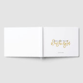 Paar Naam Bruiloft Monogram Goud Script Naam Gastenboek (Volledig)
