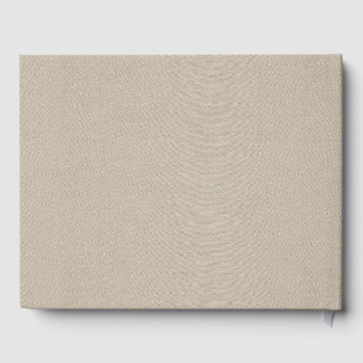 Paar Naam Bruiloft Monogram Taupe Faux Linnen Gastenboek (Achterkant)