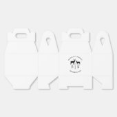 Paar naam Deer Monogram Rustic Land Weddenschap Bedankdoosjes (Ongevouwen)